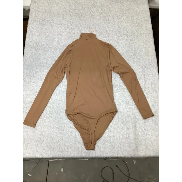 Victoria's Secret Mock Neck Long Sleeve Bodysuit Tan Brown Gold‎ V Hardware L.. - Image 5