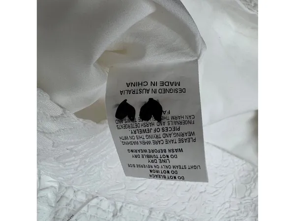 Elliatt Feminise Textured Puff Sleeve Sweeetheart Mini Dress White Size XL - Image 11