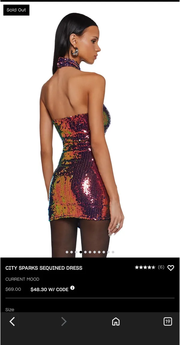 Current Mood City Sparks Dolls Kill Sequin Dress - Image 2