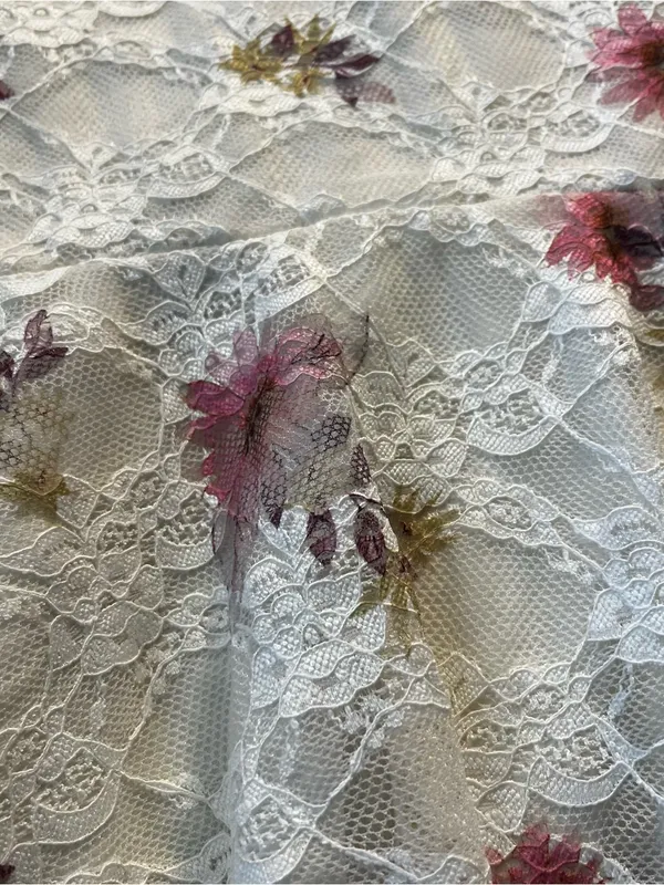 White Lace Floral Print Baby Doll style Flowy Top - Image 5