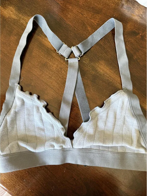 Urban Outfitters Lught Gray Ribbed Adjustable Bralette Size M - Image 3