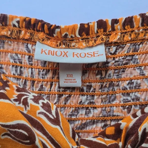 Knox Rose NWOT‎ Dress Wide Strap Orange Coral Floral Boho Midi Dress XXL - Image 3