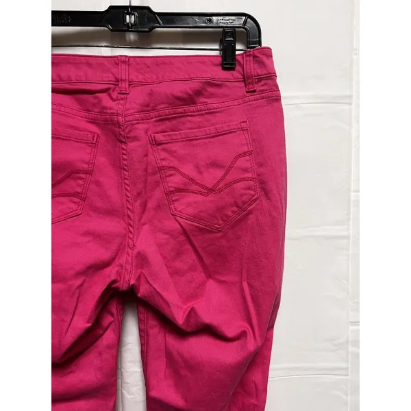 Vintage America Blues Boho Crop Hot Pink Jeans Size 6/28 Magenta Cuffed‎ Denim - Image 8