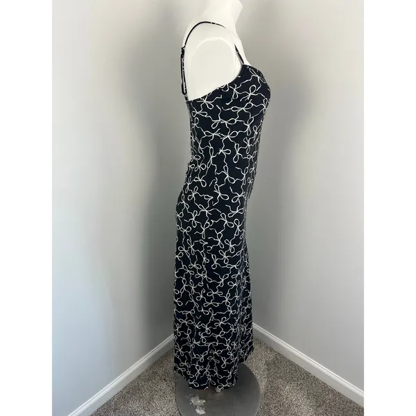 Abercrombie Julia Black White Bow Print Slip Dress Medium - Image 2