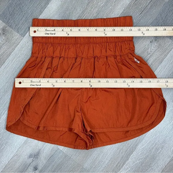 Free People The‎ Way Home Nylon Athletic Running Shorts Rust Orange Small - Image 13