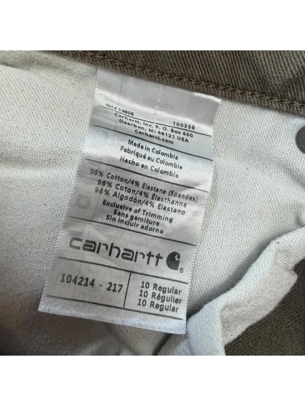 Carhartt Women’s 10 Olive Green Slim Fit Stretch Utility Work Pants Casual - Image 6