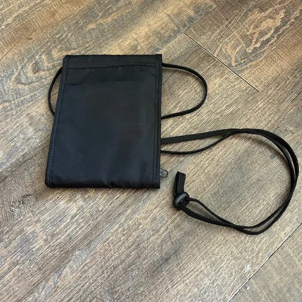 LL Bean Black‎ Nylon Neck Wallet Travel Pouch Crossbody Passport Organizer Bag - Image 9