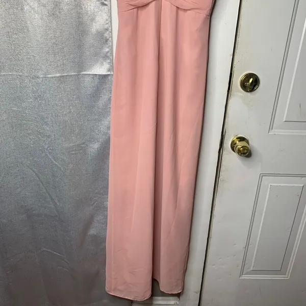 Bariano BHLDN Peach pleated maxi gown size XS bridesmaid wedding guest‎ summer - Image 7