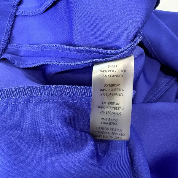 Calvin Klein Royal Blue Tulip Sleeve Stretch Crepe Sheath Dress Size 4 - Image 13