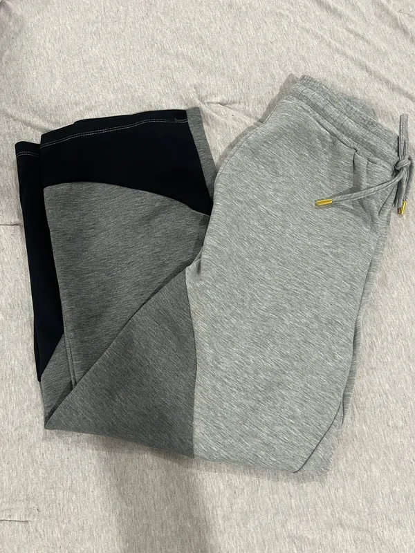 Adrienne Vittadini Womens Gray & Black Colorblock Sweatshirt & Pants Set Size M - Image 5