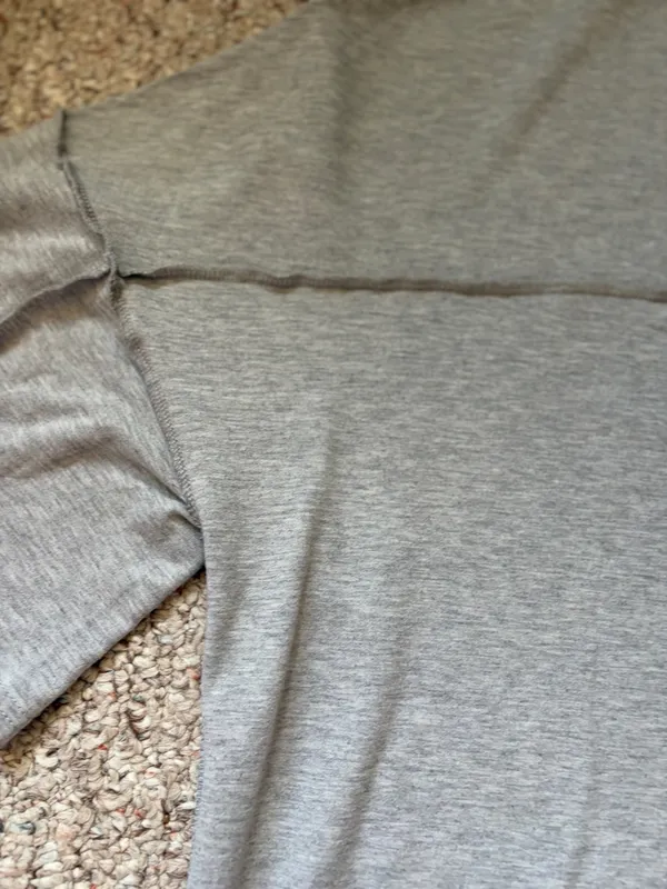 Solid gray Short Sleeve 1/2 Button Top 2XL boho oversized exposed seam Size XXL - Image 5