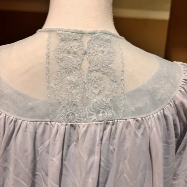 Vintage‎ Gilbreath 2 Pc Blue Nightgown & Housecoat Robe Set Lace Trim Size Small - Image 10