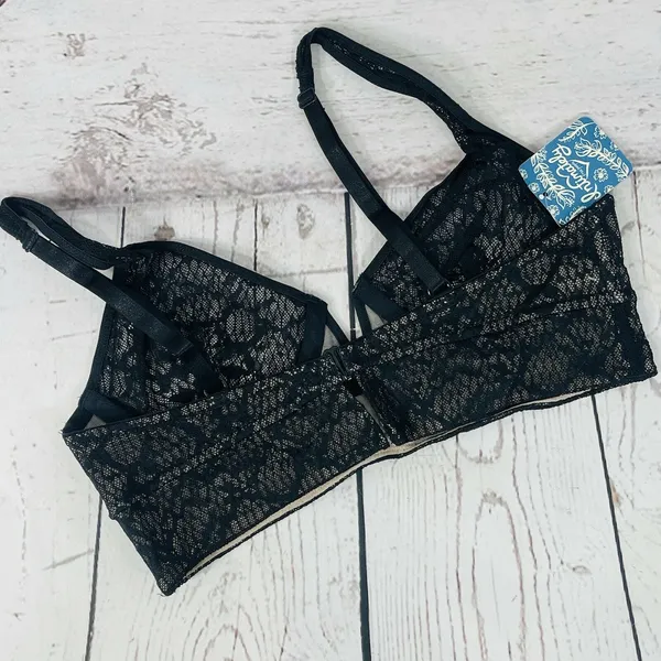 Free People Intimately Bra X-Small Tameeka Underwire Bralette Black Lace New - Image 5