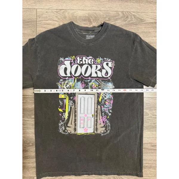 Flying Hause Threads The Doors Graphic Women Tee M Charcoal Gray Mineral Wash - Image 5