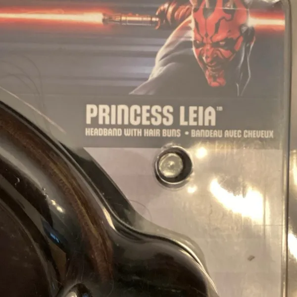 NIB Rubie's Star Wars Princess Leia Headband Hair Buns with Darth Maul Error - Image 2