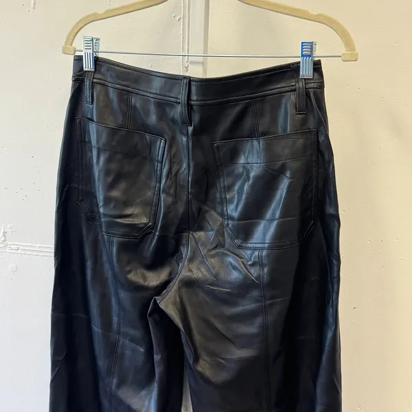 Madewell Slim Emmett Wide-Leg Pants in Vegan Leather High Rise Pants MB269 26 - Image 6