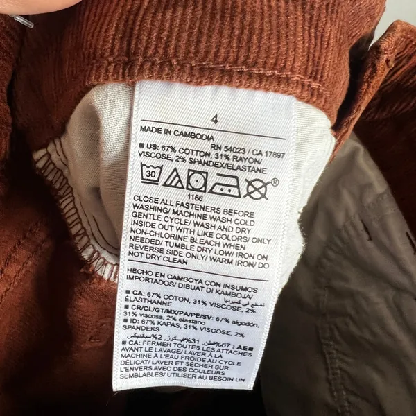 Old Navy Brown Corduroy Pants Womens Size 4‎ Higher High Rise Flare 70s Retro - Image 7