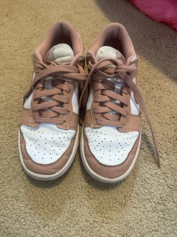 Mauve and white Nike low dunks  - Image 2