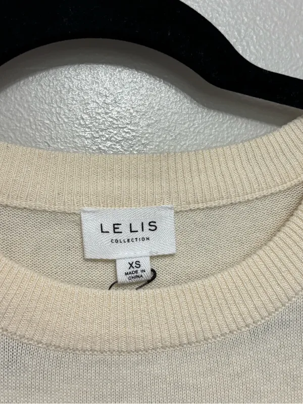 NEW Le Lis Pickleball Graphic Crewneck Preppy Sweater 100% Cotton - Size XS - Image 4