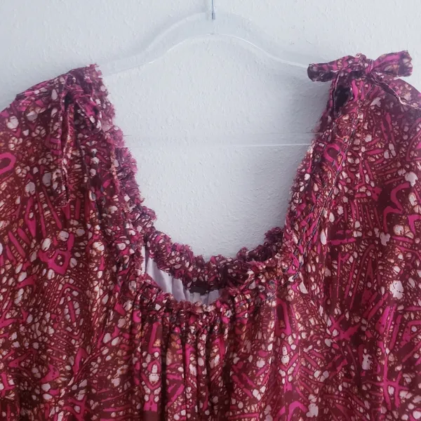 Free People Fuchsia Combo Babydoll Mini Abstract Dress - Image 4
