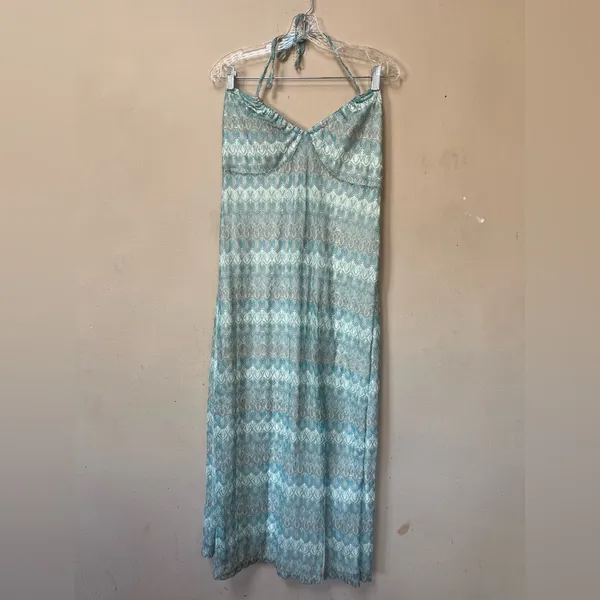 Wild Fable XL Blue Pastel Crochet Halter Midi Dress Boho Beach - Image 5