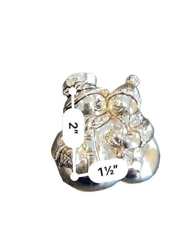 Christmas Snowman dual pendant Locket brooch - Image 4