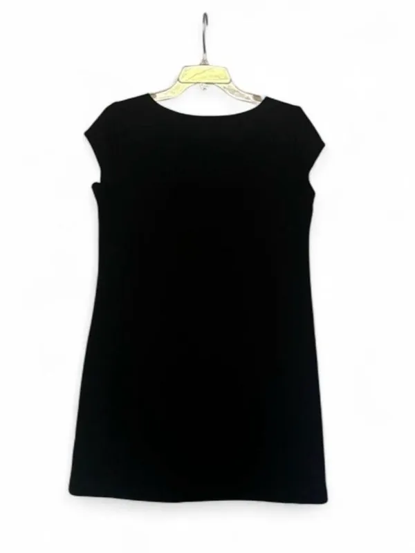 GAP Black Solid Shift Dress S Cap Sleeve Round Neck Knit Pullover Knee - Image 5