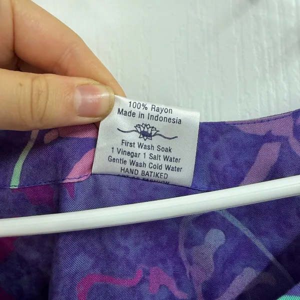 Global Village purple floral short sleeve scoop neck pocket maxi summer dress‎ - Image 5