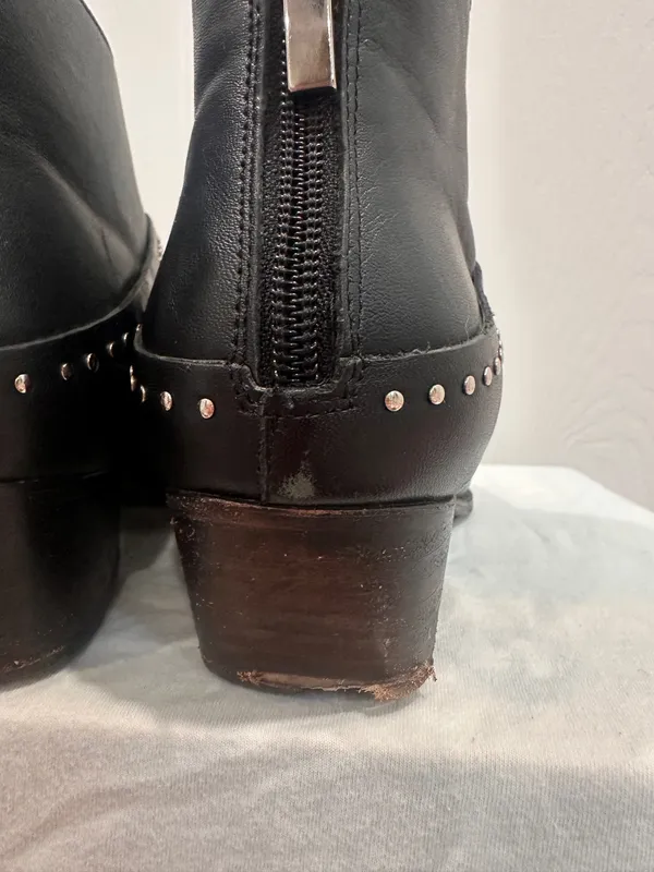 Thursday Boot Co. Downtown Black Studded Leather Ankle Booties Size 8.5 - Image 3