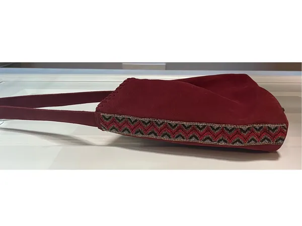Sundance Leather Hobo Bag Suede Side Beaded Handbag Purse Southwest Boho Western - Image 12