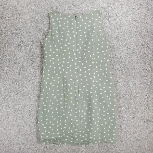 Vintage 90's Ice Cube by Michael Dress Womens 12 Green Polka Dot Rayon Mod Retro - Image 3