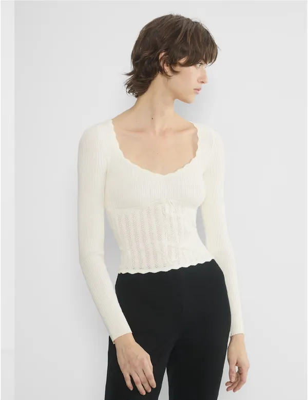 Aritzia Soloist Sweater White - Image 6