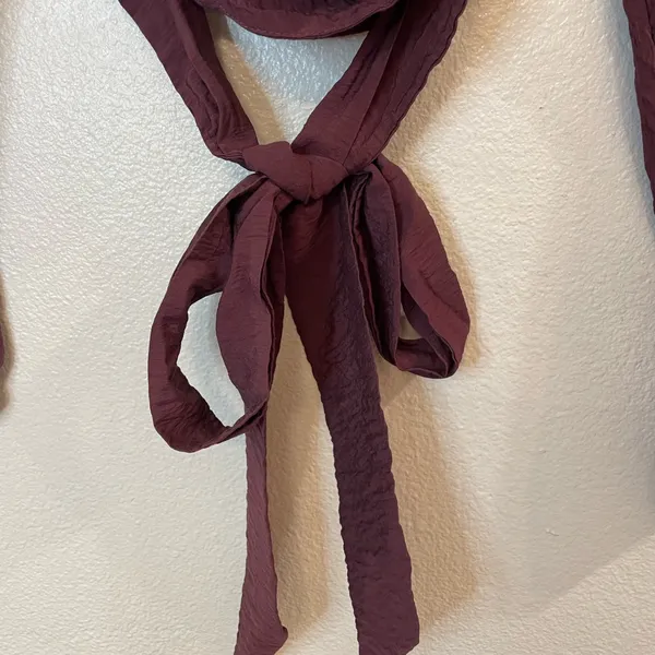 Forever 21 Women’s Wrap Around Surplice Deep Burgundy‎ Crop Top Size S - Image 6