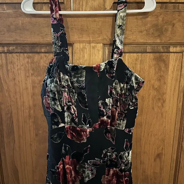 Lulus Blissful Evening Black Floral Velvet Burnout Maxi Dress - Size M - Image 2