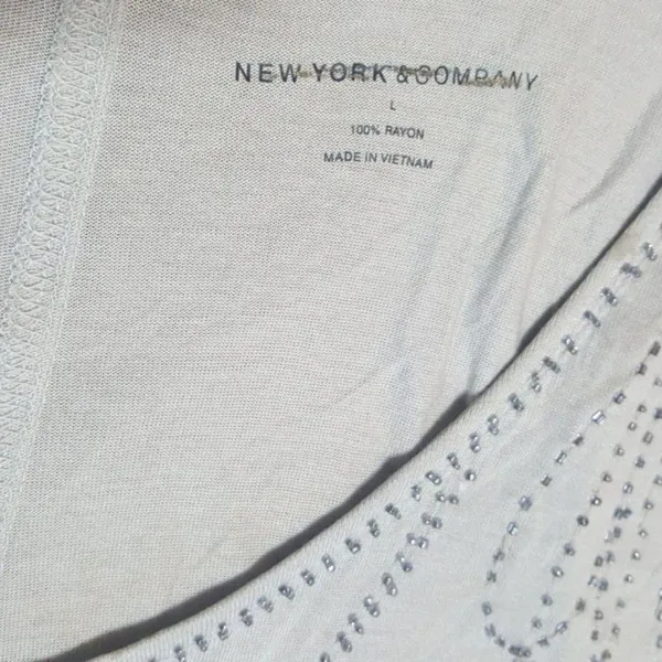 New York & Company Beaded Meckline Sleeveless Top - Image 4