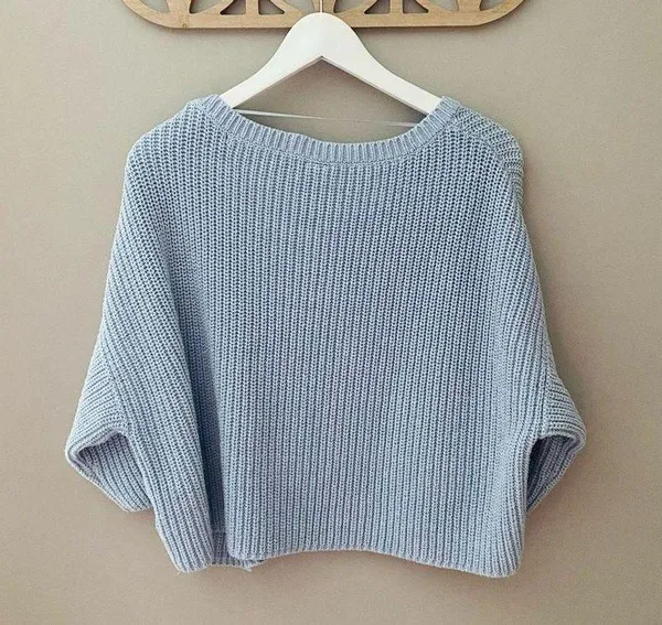 Free People Knit Sweater Blue Sz Small - Image 3