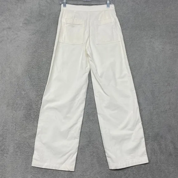 Madewell Emmett Wide Leg Corduroy‎ Pants Winter White Women's Size 25 - Image 10