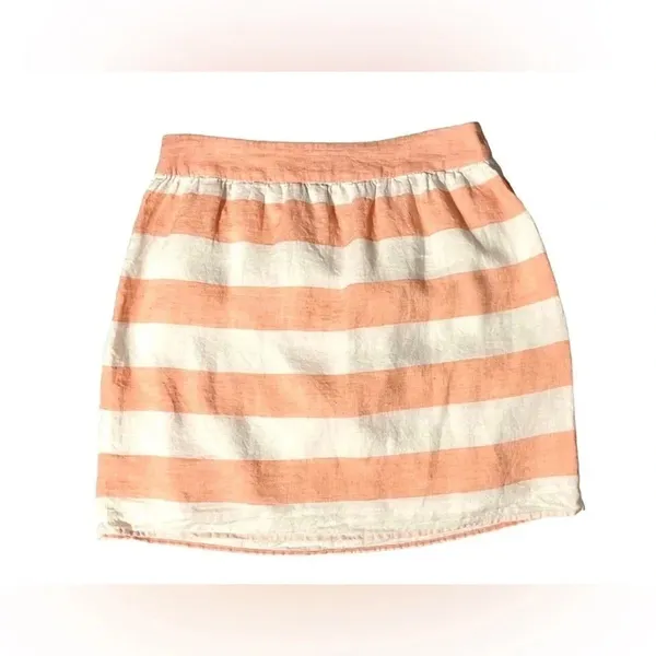 Vineyard Vines Ventura Coral Striped 100% Linen Skirt - Image 4