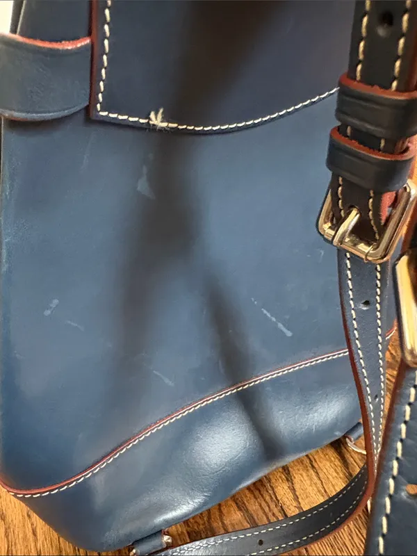 Dooney & Bourke Navy Leather Alto Pyramid Sling Backpack With Coin Purse Set - Image 5