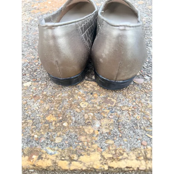 Trotters Womens 8.5‎ Woven Leather Loafers Metallic Pewter Gold Brazil 158-704 - Image 8