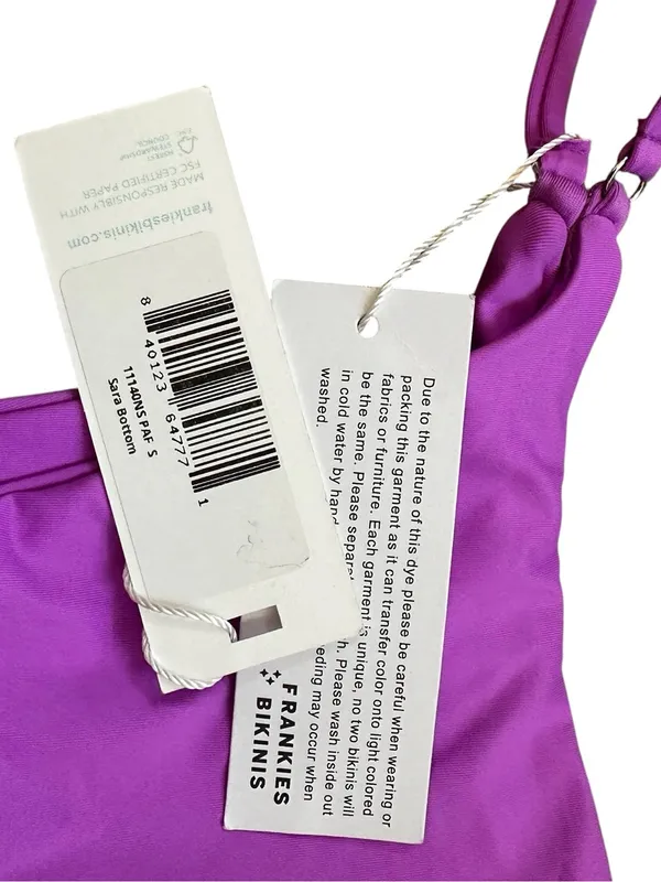 NWT Frankies Bikinis Sara Thong Bikini Bottom Passion Fruit Purple - Image 3