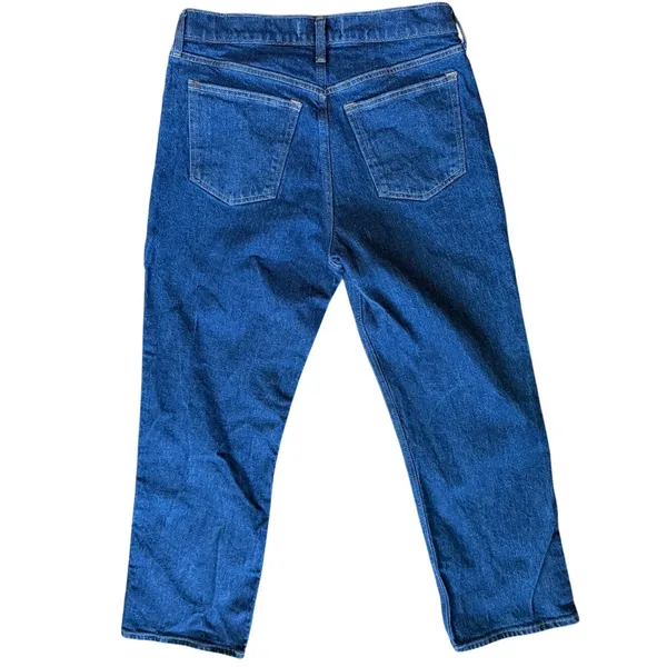Abercrombie Curve Love Baggy Low Rise Dark Wash Straight Jean 90s 28/6 SHORT - Image 3