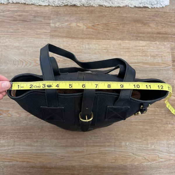 Dooney & Bourke Vintage AWL Black Bucket Tote Pebbled Leather brass Shoulder bag - Image 7