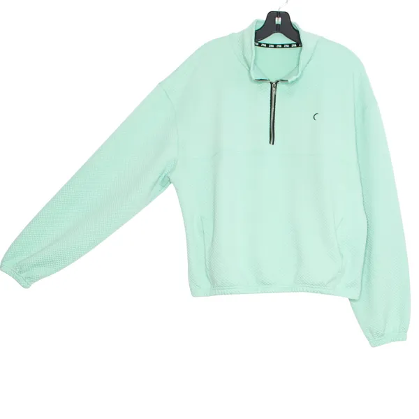 Zyia 1/4 Zip Pullover Y2K Athleisure Oversized Minimalist 90s Spearmint Medium - Image 4