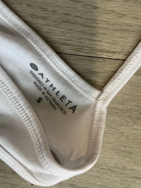Athleta White Racerback Tank - Stretch Cotton Blend - Image 2