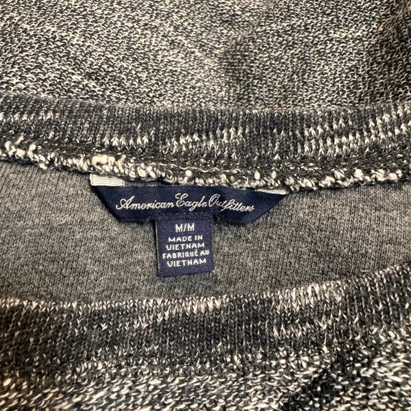 American Eagle‎ Layered Hem Pullover Top Heathered Knit Casual Gray Medium M - Image 3