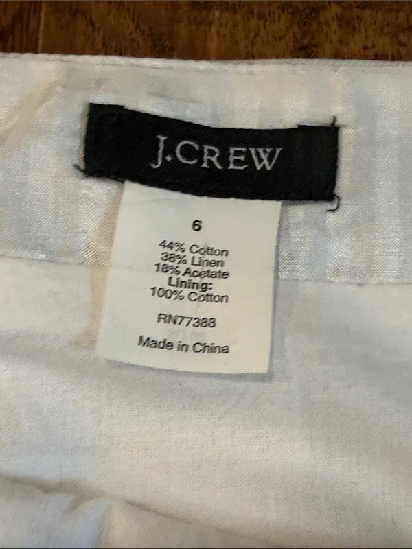 J. Crew White and Gold metallic striped skirt size 6 - Image 3