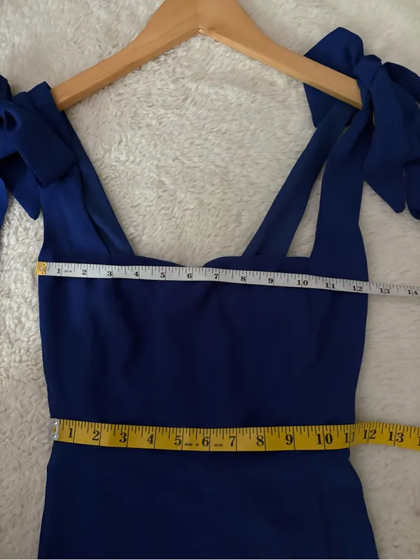 Lulus Summer Invite Royal Blue Tie-Strap Tiered Midi Dress Size XS Feminine - Image 7