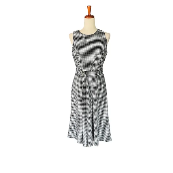Anne Klein Belted Monochrome Houndstooth Sheath Dress - Image 6
