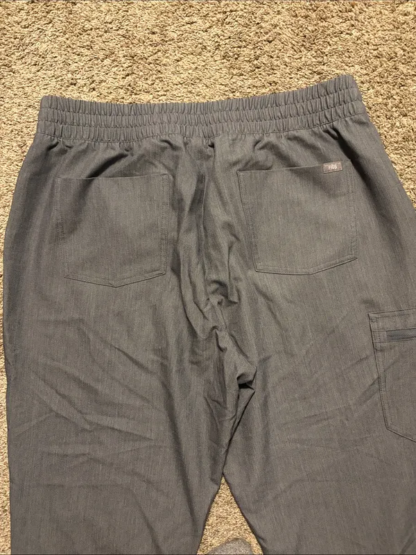 Figs Women's Graphite Gray Zamora‎ Ruched Waist Jogger Scrub Pants XL Petite - Image 7